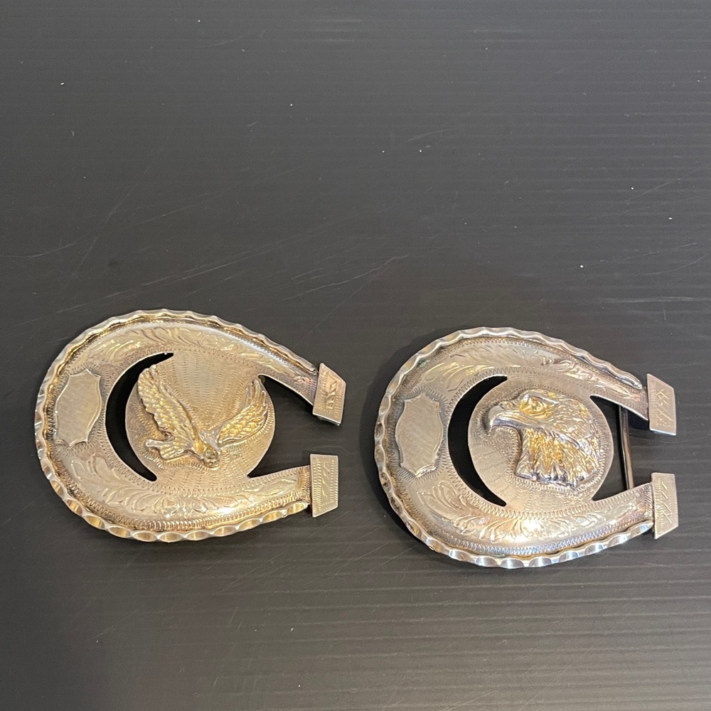 Alpaca Mexico Horseshoe Eagle Belt Buckles
Silver and Gold tone